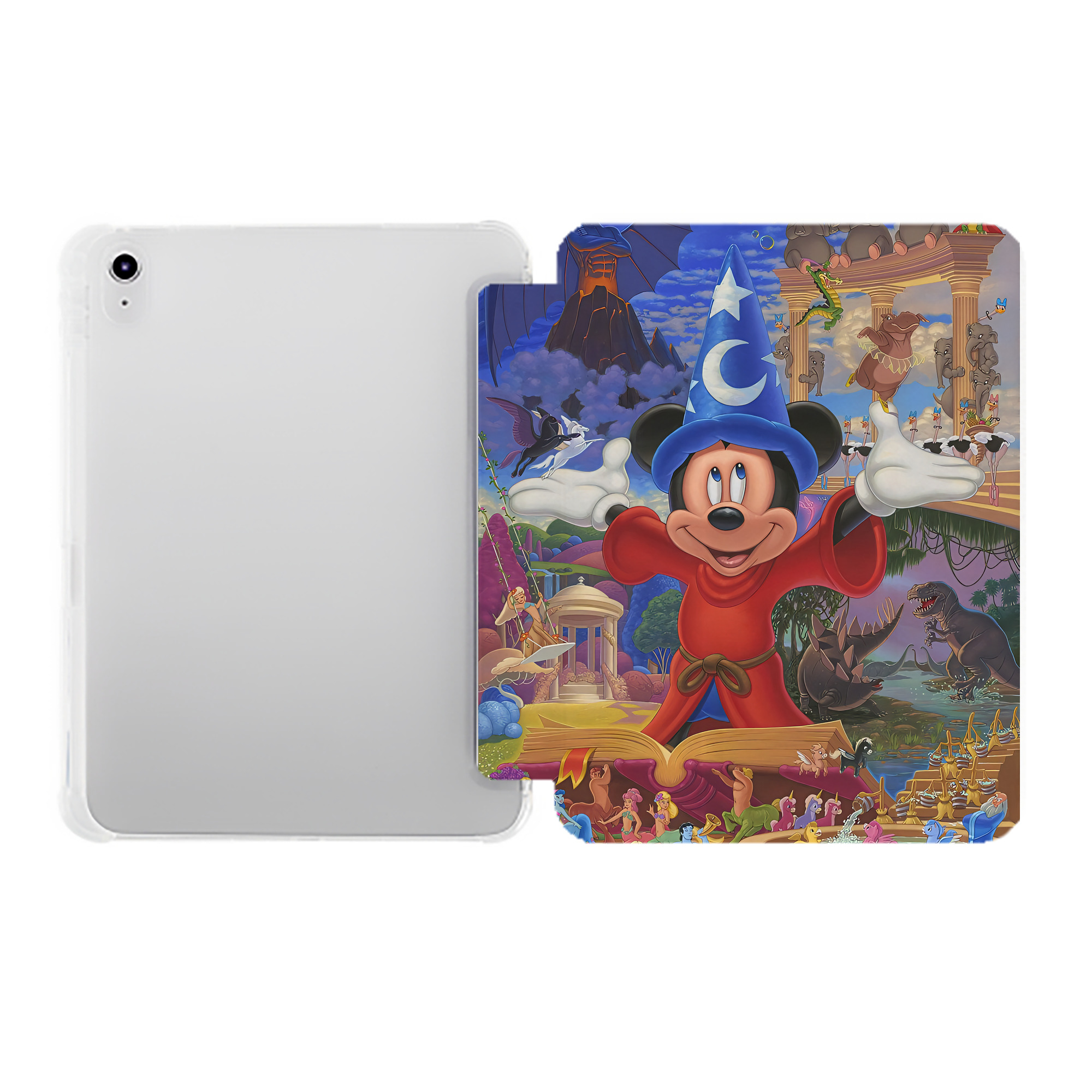 （画像用） ミッキーマウス Mickey Mouse IPad ケース ペン収納付き 三つ折りスタンド PUレザー×シリコン 対応機種9.5/10.5/10.9インチ